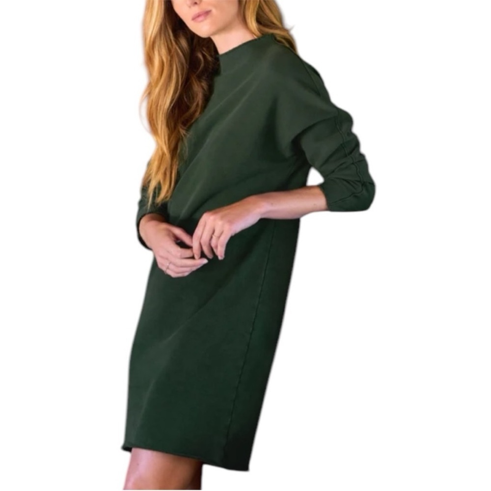 FRANK & EILEEN IZZIE Sweatshirt Party Dress Green - Picture 2 of 8